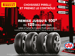 Promotion de pneus d't Pirelli  titre indicatif seulement, cliquez ici pour consulter la promotion en cours